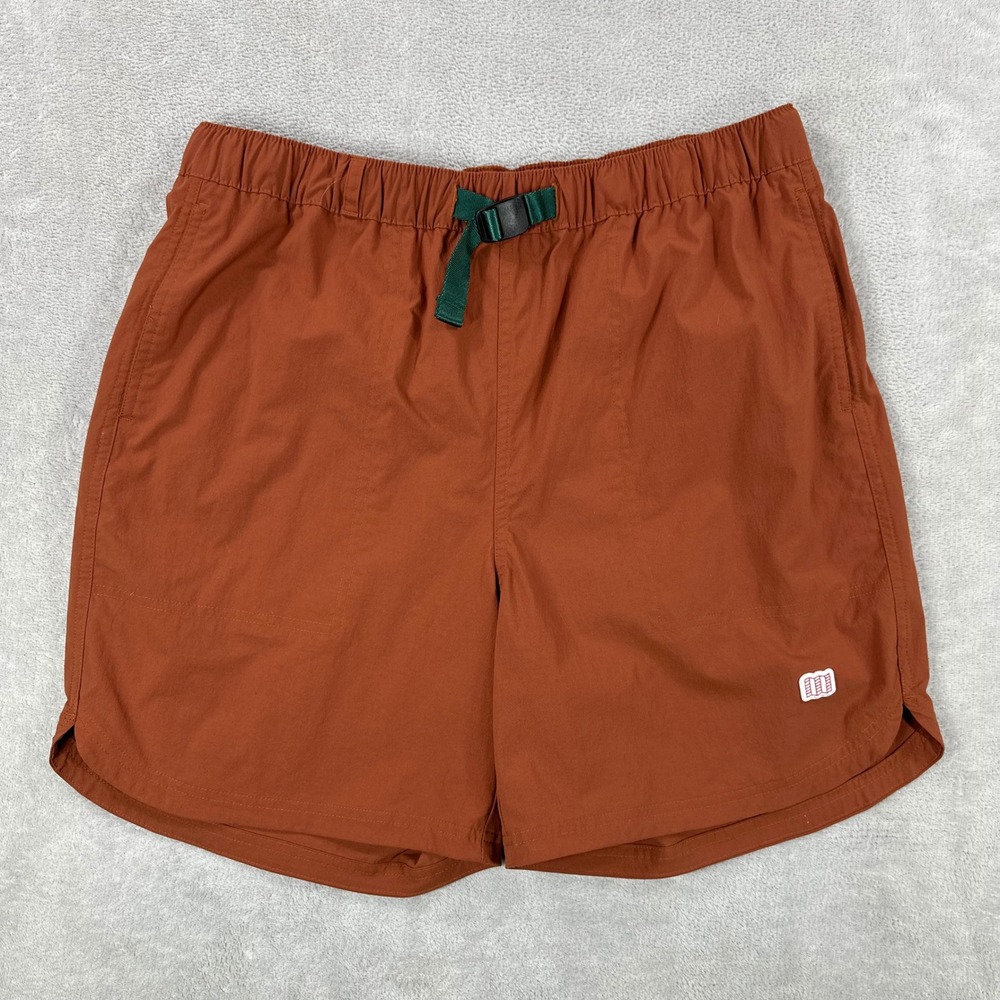 Topo Designs River Shorts Mens XL Clay Orange Nylon Stretch Hiking Water Buckle